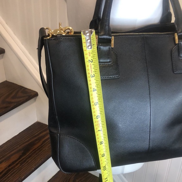 TORY BURCH Robinson Black Saffiano Leather Satchel Crossbody Shoulder Bag - Picture 12 of 16